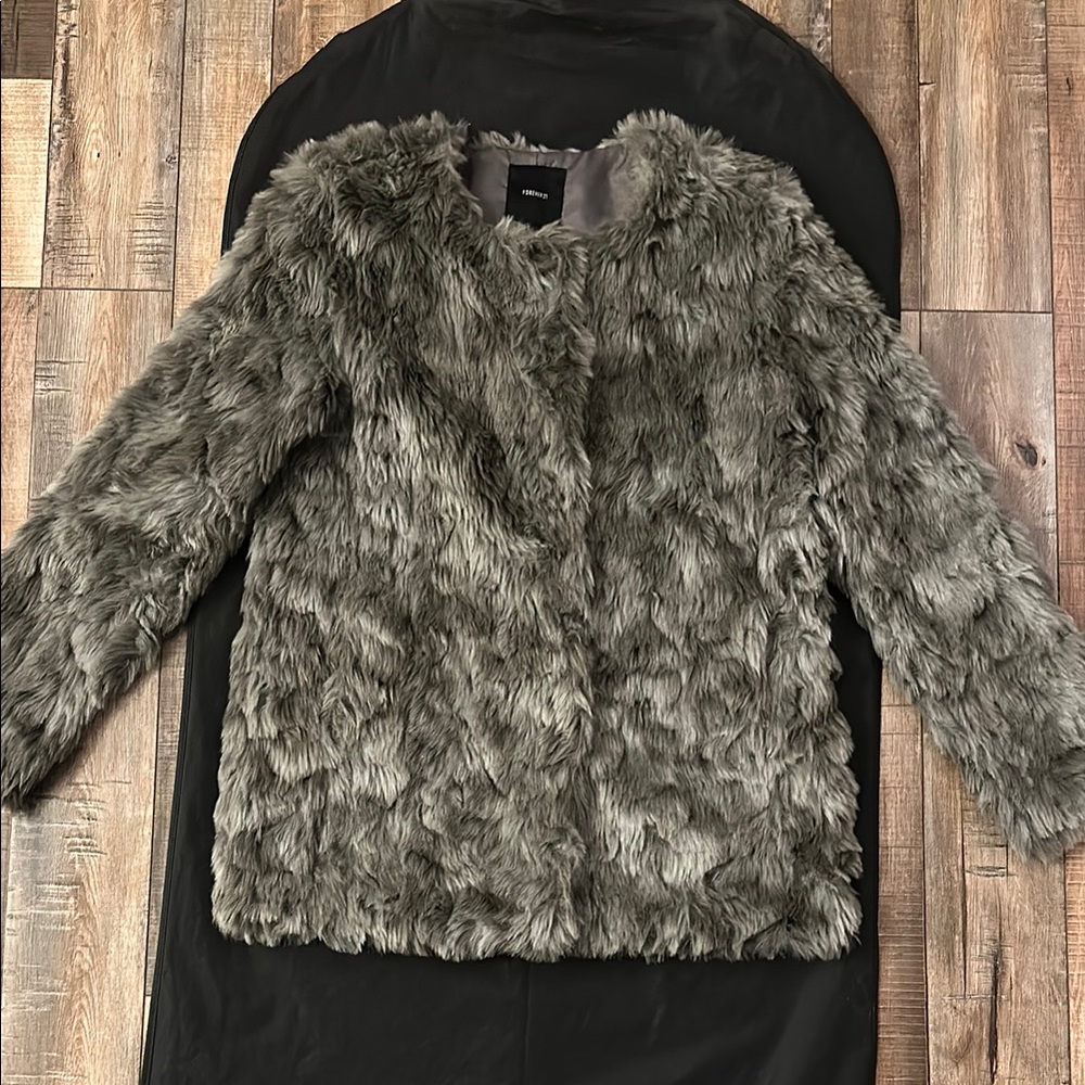 Women's Faux Fur Jacket - Gray